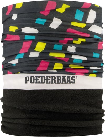Poederbaas nekwarmer One Size - logo print, nekwarmer met fleece aan onderzijde