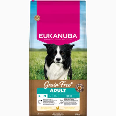 Eukanuba Grain Free Adult Small & Medium Breed - Hondenvoer - Kip 12 kg