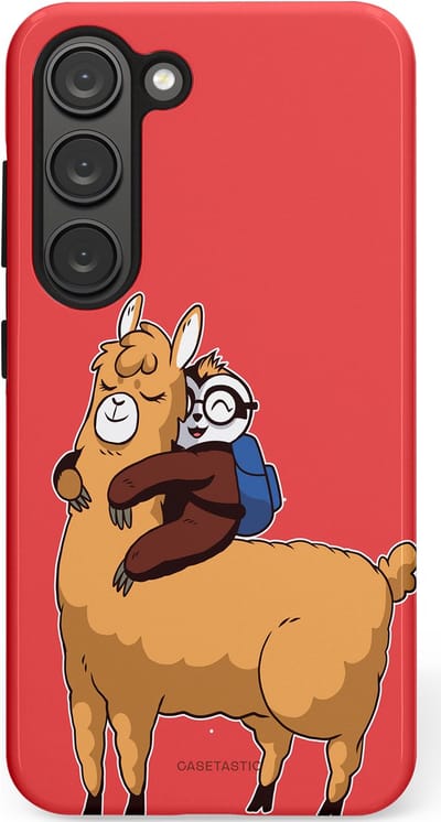 Casetastic hoesje geschikt voor Samsung Galaxy S23 - Dubbellaagse bescherming - Lui en lekker - Fashion Case - Koraal Goud