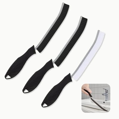 3-delige Nylon Borstelset voor het Reinigen van Hoeken en Blinde Vlekken in Keuken en Badkamer, Ergonomische Handgreep, Ideaal voor Grondige Schoonmaak