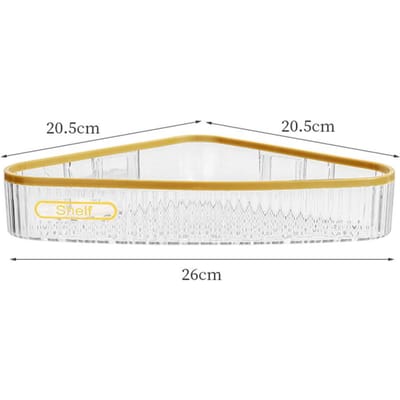 Badkamer Hoekplank Plastic Wandmontage Doucheplank Shampoo Zeep Afdruiprek Houder Opbergdoos Keuken Kruiden Gadgets Organizer white