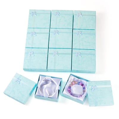 Jhubersproducts - Luxe Sieraden Geschenkdozen - Cardboard Dozen - Pale Turquoise - Elegante Opberging - Perfect voor Ringen en Kettingen - 12 Stuks