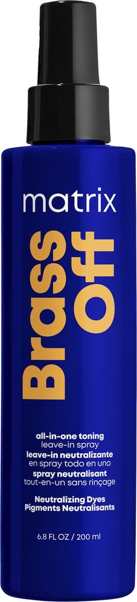 Matrix Brass Off All-In-One Toning Leave-In Spray – Neutraliseert warme ondertonen in ontkleurd haar – 200 ml