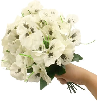 6 Bunches Kunstmatige Zijde Bloemen 33.8cm Nep Paarse Bloemen UV Bestendig P