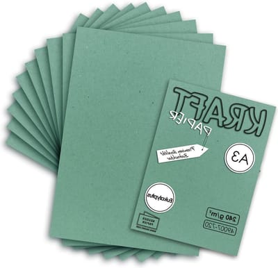 25 x Vintage Kraftpapier in Eucalyptusgroen - A3 formaat - Duurzaam en Ecologisch