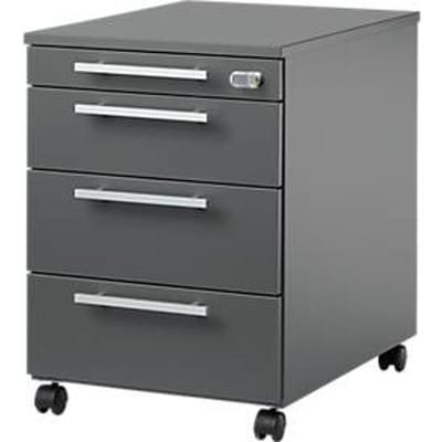 Schäfer Shop  Select Verrijdbaar ladeblok SET UP, afsluitbaar, B 432 x D 580 x H 595 mm, grafiet/grafiet