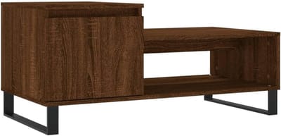 Salontafel met gesneden details 100x50x45 cm massief hout eikenkleur