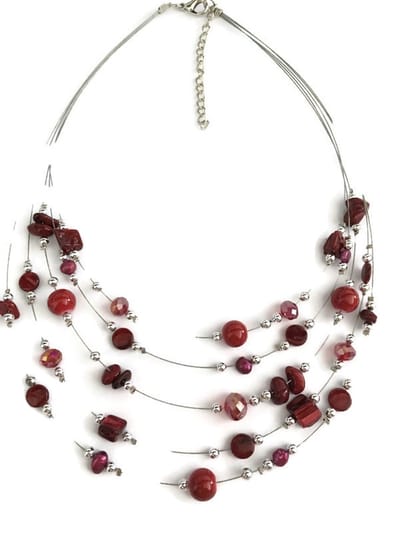 Petra's Sieradenwereld - Ketting laagjes rood