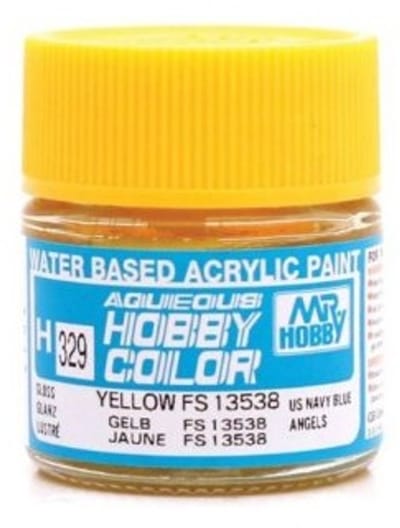 Gunze H-329 - FS13538 Yellow Glanzend - Mr. Hobby Aqueous Modelbouwverf 10ml
