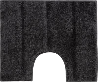 Casilin WC-mat Antislip Ray - 50x60cm - Met Uitsparing - Waterabsorberende Badmat - Wasbaar en Sneldrogend - Acryl - Grijs, Donkergrijs