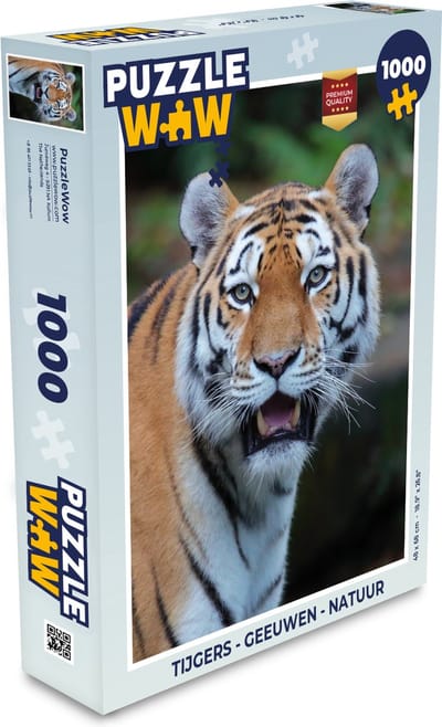 Puzzel Tijgers - Geeuwen - Natuur - Legpuzzel - Puzzel 1000 stukjes volwassenen