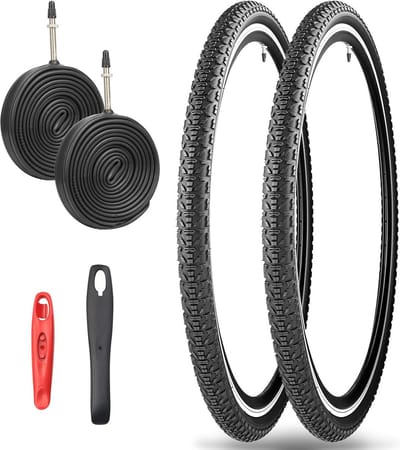2x Fietsbanden 700x40c (28x1.60) Racefiets & Gravelbanden met Binnenbanden (48mm Frans Ventiel) & Bandenlichters