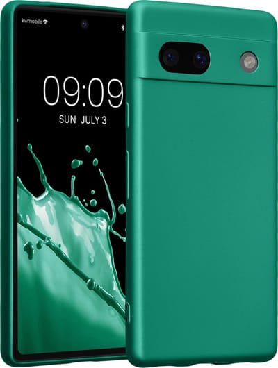 kwmobile metallic telefoonhoesje van TPU - geschikt voor Google Pixel 7a - Flexible case voor smartphone - In metallic donkergroen