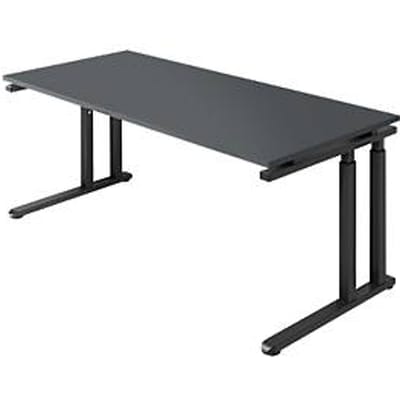 Schäfer Shop  Select Bureautafel SET UP, C-poot onderstel, 1800 x 800, grafiet/grafiet
