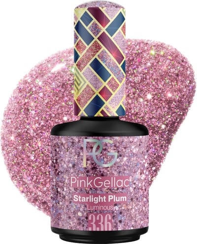 Pink Gellac Gellak - 336 Starlight Plum 15ml - Paarse Glitter Gel Nagellak - Gellac - Gel Nagels Producten