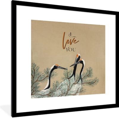 Fotolijst incl. Poster - I love you - Quotes - Spreuken - Liefde - 40x40 cm - Posterlijst