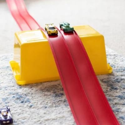 Harder TurboRace – Racebaan voor Auto’s – 4 meter – Rood – Gravitatiedrift – Creatief Speelgoed – Voor Kinderen 3+