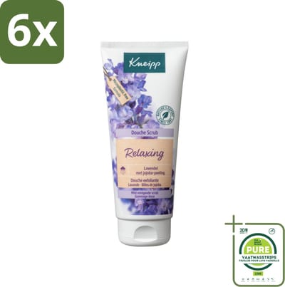 Kneipp - Douche scrub - Relaxing - Lavendel - Bloemige geur - 200 ml - Voordeelverpakking - 6 stuks - Douche scrub - Lavendel