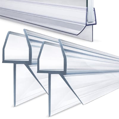 Douchedeur strip onderzijde - 2 strips - Gemakkelijk bevestigen - Waterstopper - Waterkering douche - 8 tot 12mm - Luft