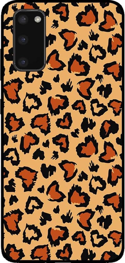 Smartphonica Telefoonhoesje voor Samsung Galaxy S20 met tijgerprint - backcover met panterprint - Bruin geschikt voor Samsung Galaxy S20