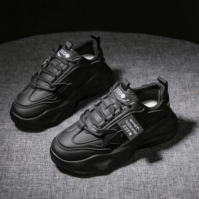 Daddyschoenen Dames Lente Nieuwe Dikke zool Verhoogd Student Casual Alles-match Sportschoenen 40 black