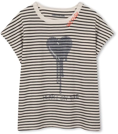 Zadig & Voltaire X60538 Tops & T-shirts Meisjes - Shirt - Gebroken wit - Maat 140