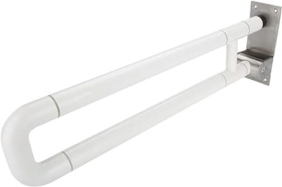 Opklapbare toiletbeugel - 62 cm - Maximale belasting 300 kg - Steungreep voor toilet en badkamer - Veiligheidshandvat - Wandgemonteerd - Grijs