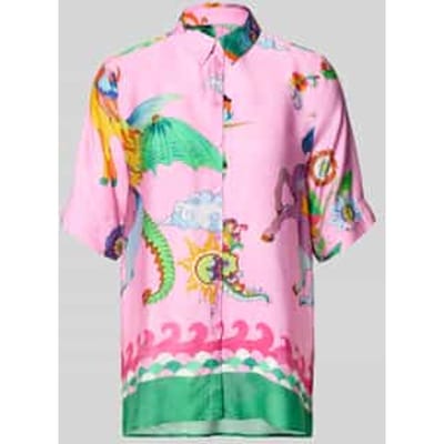 Blouse van viscose met kentkraag