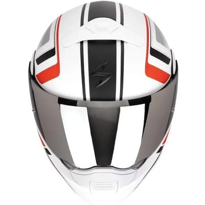 Scorpion EXO-930 Evo Ardens Zwart Wit Rood Systeemhelm - Helm