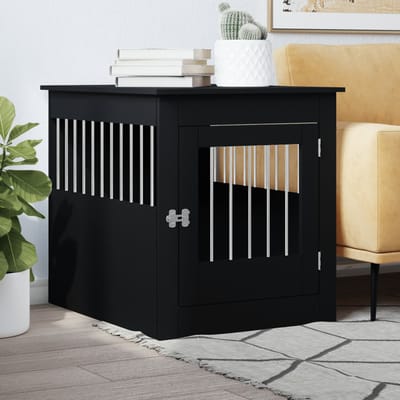 Caisse pour chien style moderne noir 64,5 x 80 x 71 cm Bois d'ingénierie