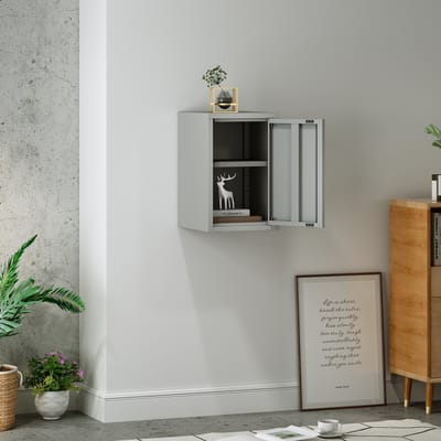 Metalen wandkast Burlöv 50x33x35 cm grijs [en.casa]