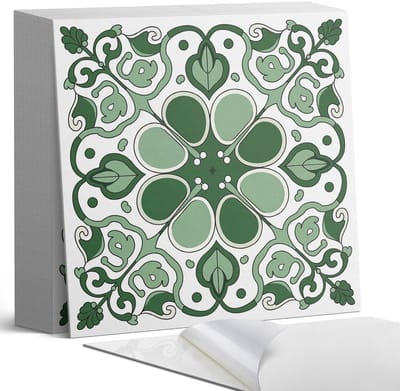 Coloray Plaktegels - Plantenpatroon met bladeren Zelfklevende Tegels - 20 cm x 20 cm - Groente Plaktegels - 20 stuks - Vierkant PVC Tegels - Plaktegels Badkamer - Plaktegels Vloer - Vinyl Tegels Zelfklevend - Wandtegel Zelfklevend