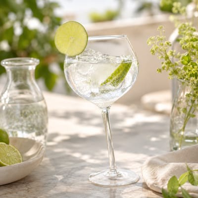 Bar Bespoke - Tipsy Gin Glass - Schuine Gin Glas - 800ml - Transparante glas - 16∅ cm x 27cm