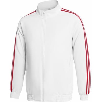 Lente en Herfst Heren Sportpak Drie Strepen Casual Jas met Lange Mouwen Grote Maat Trendy Sportkleding M white