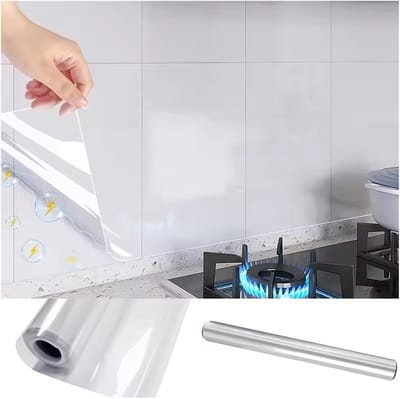 Contactpapier Keuken - Keukenfolie Spatwand - Keuken Beschermen - Oliebestendig Waterdicht - 300x45 cm - Transparant