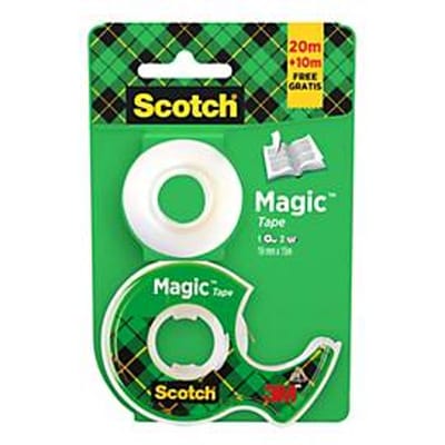 Scotch Magic-plakband, transparant, mat, 19 mm x 15 m + 10 m GRATIS