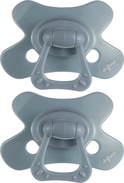 Difrax Fopspeen Natural - 6 tot 12 Maanden - Grijs - 2 Stuks