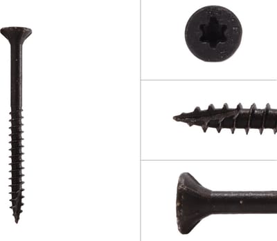 Wovar Zwarte Schroeven Verzinkt 5 x 60 mm Torx 20 met Snijpunt | 50 Stuks | Houtschroeven