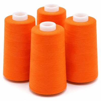 Polyester Overlockgaren – 4 Cones × 2700 m – Totaal 10.800 m – Fluo Oranje 935