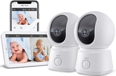 Babyfoon met camera - Video monitor - Baby in de gaten - 360 graden weergave - 5 inch scherm - Wit