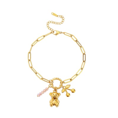 Handgemaakt Golden Paw Armband - 18k Verguld - Roestvrij staal - Bedelarmband - Nikkelvrij - Armband dames - Waterproof - Sieraden voor vrouwen - cadeau