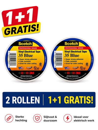 3M Tape Blauw Scotch 35, vinyl, (lxb) 20mx19mm, UV-bestendig