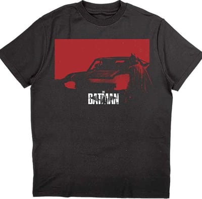 DC Comics Batman - The Batman Red Car Heren T-shirt - S - Zwart