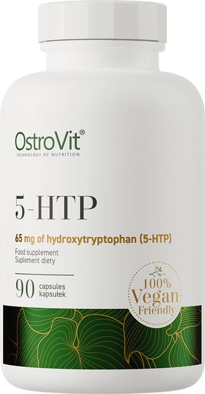 OstroVit - 5-HTP - VEGE - 90 Capsules - 5-hydroxytryptophan (5-HTP) - Griffonia simplicifolia extract - L-tryptophan - Vitamin B6 (P-5-P) - Complex