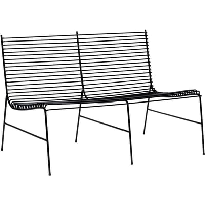 HÜBSCH INTERIOR - STRING zwarte 2-persoons tuinbank van metaal - 122x75xh80cm