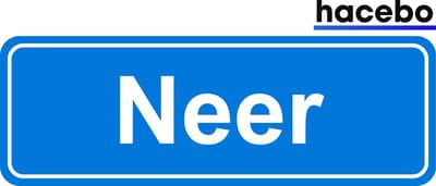 Hacebo - Plaatsnaam Sticker - 29x10 CM - Neer sticker - Verkeersborden sticker - grappige cadeaus - Neer