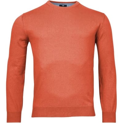 Baileys Trui Ronde Hals Single Knit Pima Cotton Dark Coral Melange / male