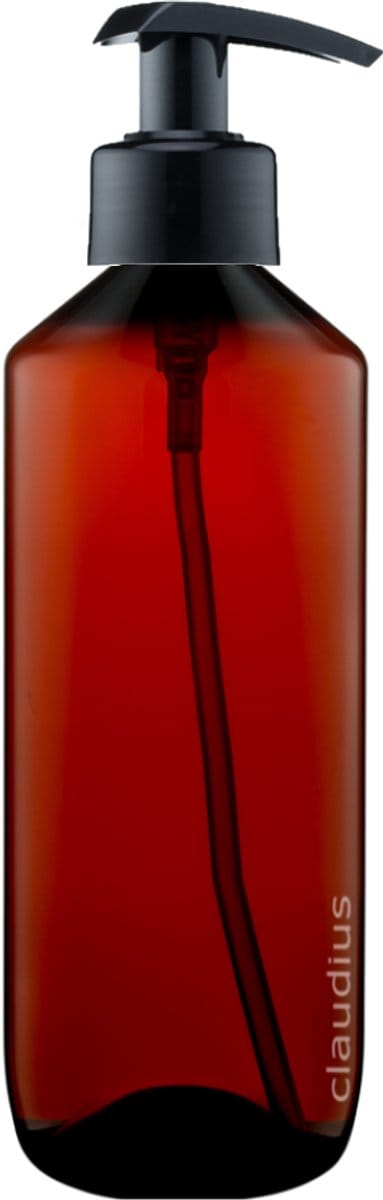 Lege Plastic Fles 500 ml amber met Zwart pomp - set van 10 stuks