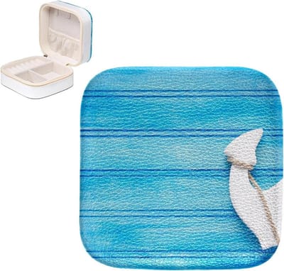 Sieraden Doos - Reis Etui - Sieraden Opbergen - Duurzaam PU Leer - 10.5 cm - Blauw