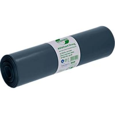 Deiss afvalzakken Sterk, 100% PCR gerecycled LDPE, 120 liter, bijzonder scheurvast, B 700 x H 1100 mm, naturel, 60 µm, 200 stuks